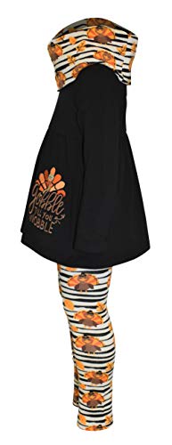 Image of Unique Baby Girls Kids Toddler 3pc Outfit Set Long Sleeve Cotton Blend Tunic Top Leggings and Scarf