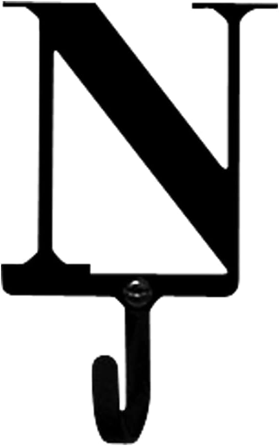 Village Wrought Iron Letter N Wall Hook Small