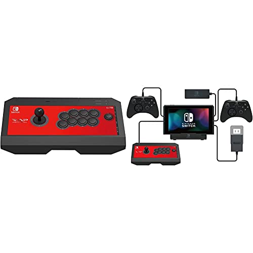 HORI Nintendo Switch Real Arcade Pro V Hayabusa Fight Stick Officially Licensed by Nintendo - Nintendo Switch; & HORI Nintendo Switch Multiport USB Playstand - Nintendo Switch