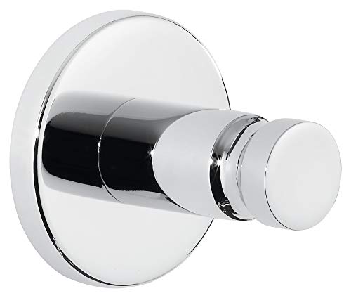 tesa EXXCELLENT Handtuchhaken, verchromt - Bad-Haken zur Wandbefestigung ohne Bohren, inkl. Klebelösung - 37 mm x 37 mm x 37 mm