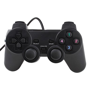 NEW-USB 2.0 Gamepad for PC, Laptop (160cm-Cable, Black)