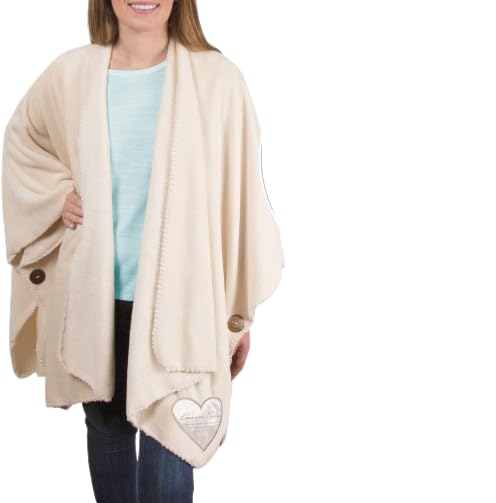 Pavilion Gift Company Forever Friend-One Size Fits Most Cream Blanket Shawl, 50x30