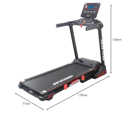 Image of Hercules Fitness T4100 4.0 HP Peak DC Motorized Foldable Treadmill | 15 Level Auto Incline | MP3 Player Available | Max Speed 18 Km /Hr | Max User Weight 130 Kg