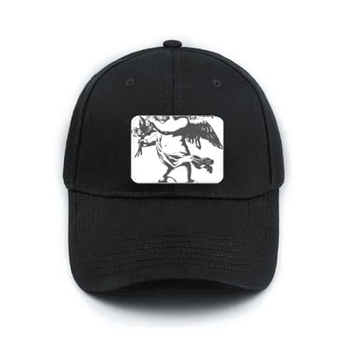 Casquette de baseball noire réglable contre le soleil avec motif moderne anti-fade