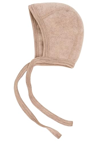 Engel Natur Baby Häubchen, Fleece, 100% Wolle (Sand, 50-56)