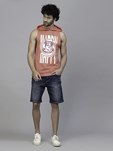 Image of RIGO Men's Solid Slim Fit Vest (SD05231074 Coral Pink