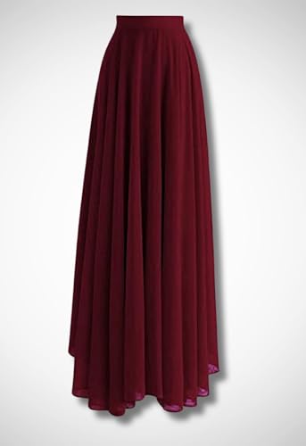 Image of Women's Full Length Georgette Long Skirt- Lehenga with 8 Meters Maxi Flare