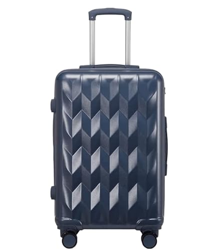 Durable Suitcase for Women Hardside Expandable Luggage With Spinner Wheels, Travel Luggage Spinner Telescopic Handle Retro Suit Case (Color : Blue, Size : 22 in)