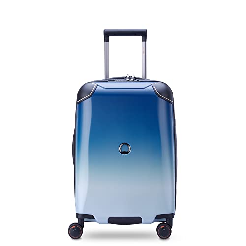 DELSEY PARIS Cactus Hardside Luggage with Spinner Wheels, White/Blue, Carry-On 19 Inch