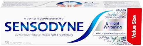 Sensodyne Brilliant Whitening Sensitive Toothpaste, Value Size 135ml (Packaging May Vary)