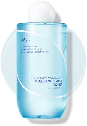 ISNTREE Ultra-Low Molecular Hyaluronic Acid Toner 300ml 10.14 fl.oz| Quick Absorbing Hyaluronic Acid Toner | Deeply hydrates and smoothens The Skin