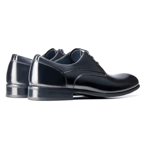 Image of Men's Dress Shoes, Genuine Leather Oxford Shoes for Men, Wingtip Brogue and Plain Toe Lace Up Formal Business Wedding Derby Shoes