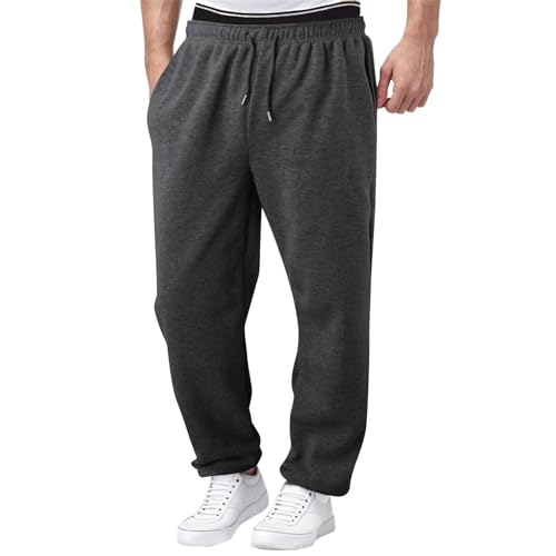 KONG JIMFAN Herren Jogginghosen Cargohose Sweathose Taschen Herren Trainingsanzug Stretch Cargohose Herren Eisseide Hose Herren Arbeitshose Herren Kampfhose Herren Men's Activewear(Dunkelgrau,3XL