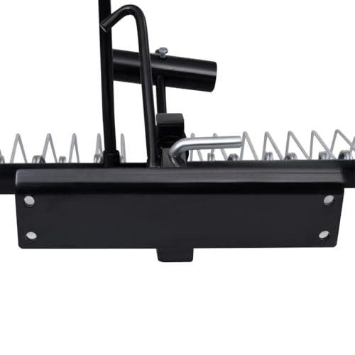vidaXL Ride-on Mower Lawn Dethatcher | 42.9" Scarifying Width | Galvanized Steel | Easy Mower Attachment | Spring Steel Tine | Black