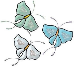 Glue Chip Butterfly Bevel Clusters - 3 Pack