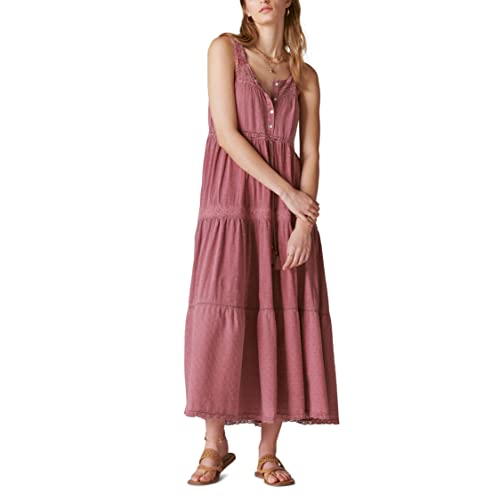 Image of Lucky Brand Women's Lucky Brand Women's Lace Tiered Knit Maxi Dress