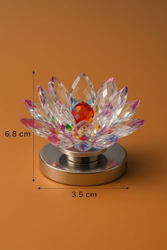 Image of ZYROO Ganesh Murti with Laxmi Charan Paduka & Crystal Lotus | Ganpati Idol for Pooja Mandir | Decorative Hindu God Statue for Home Temple & Gift Purpose