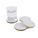 Thirstystone 4 Pack Round Natural White Marble Coasters w/ Gold Edges 4