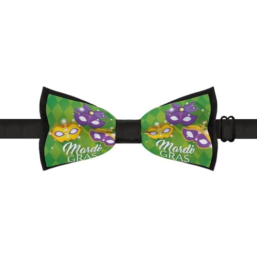 Mardi Gras 2023 Bow Tie for Men Adjustable Necktie Funny Tie Neck Ties for Weddings Party