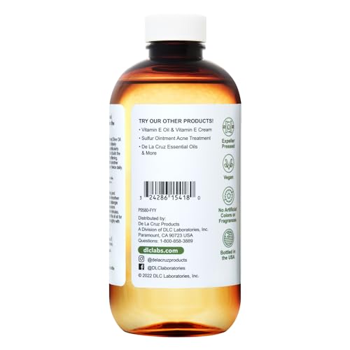 De La Cruz Pure Olive Oil - Natural Expeller Pressed Olive Oil for Hair and Skin - Lightweight Body Oil for Dry Skin 8 Fl Oz De La Cruz Pure Olive Oil - Natural Expeller Pressed Olive Oil for Hair and Skin - Lightweight Body Oil for Dry Skin 8 Fl Oz