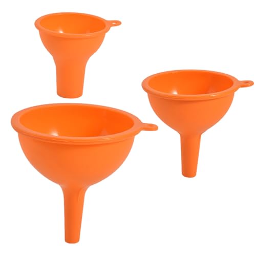 Angoily Juego de 3 Embudos de Silicona Multiusos para Trasvasar Líquidos Color Aleatorio Tamaño Mediano Herramienta Práctica para Aceite Vino y Zumos Apto para Cocina Color Aleatorio