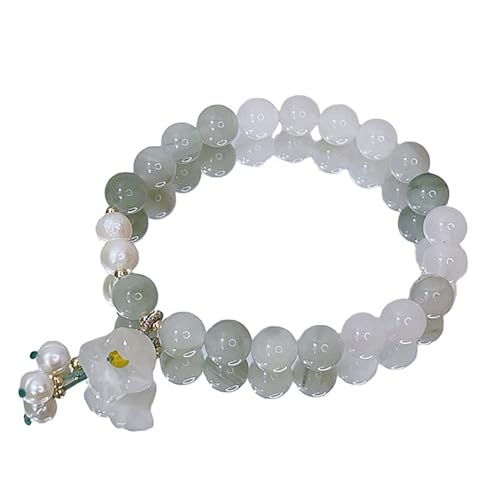 Bracelet en cristal vert Fei Cui jade avec lys spirituel