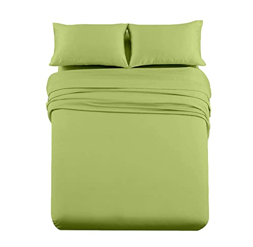 Image of Cottingon 3 /4 Bed Sheets 48 inch X 75 inch 4 PC Sheet Set for Campers, Trailer Bunk Beds, Luxury Soft Microfiber Fits 6 to 10 Inches Deep RV Mattress, Sage