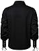 VATPAVE Mens Lace Up Pirate Shirts Viking Renaissance Cosplay Costume Medieval Tops Gothic Small Black LC28