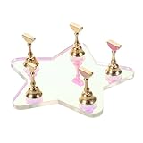 DINHEAROM ネイルスタンドディスプレイ アクリルベース付き ネイル練習用 ホルダー サロンツール Diyアート用