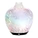 Arvesia Ultrasonic Aromatherapy Essential Oil Diffuser and Humidifier - 4 or 8 Hours Misting Options, Handmade White Pearlized Glass Cover, Automatic Safety Shut Off, 120 ml Tank, Soft Yellow Light