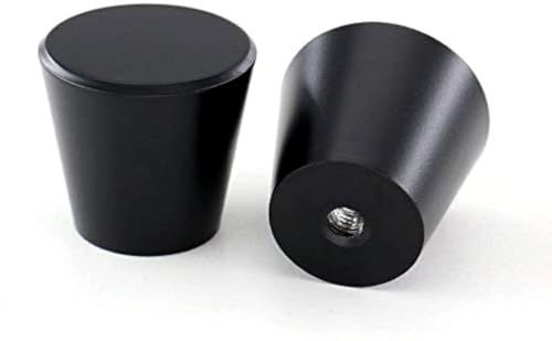 LONTAN 10 Pack Black Cylinder-Shaped Cabinet Knobs for Dresser Drawers - Aluminum Alloy Cupboard Handles for Kitchen