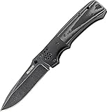 CRKT Ruger All-Cylinders EDC Folding Pocket Knife: Heavy Duty Everyday Carry, Black Plain Edge Blade, Thumb Stud, Locking Liner, G10 Handle, Reversible Pocket Clip R2001K