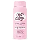 HAPPY CURVES Comfort Powder: Talc Free Anti Chafe Body & Foot Dusting Powder Deodorant to Control Inner Thigh Chafing, Private Areas, and All Over Body for Women (4 Ounce (Pack of 1), Fragrance-Free)