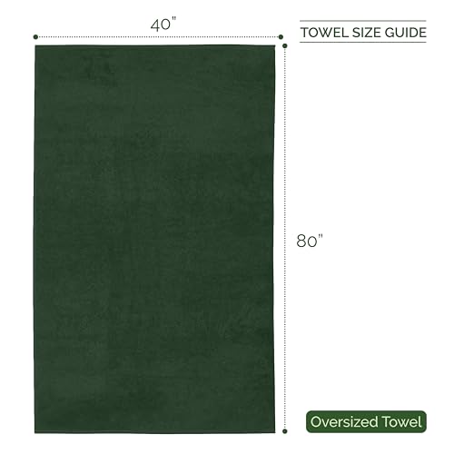 Image of Elegant Comfort Three Line Popcorn Extra Large Luxury Bath Towel - 40 inch x 80 inch inch, Premium Hotel Spa Quality 1 Piece Oversized Bath Sheet 100% Turkish Cotton Super Soft Highly Absorbent, Forest Green