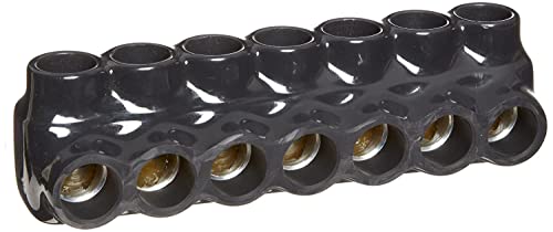 Morris Products 97657 Multi-Cable Connector, Insulated, Dual Entry, Black, 7 Ports, 350-6 Wire Range, 5/16