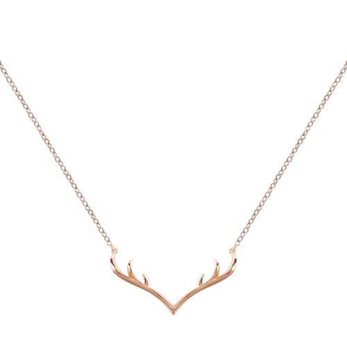 Collier bois de cerf argent 925 le cadeau d'anniversaire mémorable