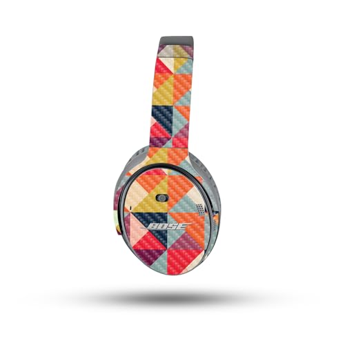 Image of MightySkins Carbon Fiber Skin Compatible with Bose QuietComfort 35 II Headphones - Bright and Happy | Protective, Durable Textured Carbon Fiber Finish | Easy to Apply