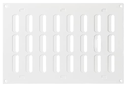 300x200mm Réglable Grille d'aération en Métal Blanc - Grille de Ventilation avec Réglage Coulissante
