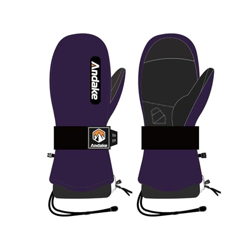 Andake Ski Mittens for Women, Thermal 90/10 Down Mittens, -35℃ Cold Resistant and Windproof, Double Waterproof Mittens with Non-slip Palm, Great To Keep Hands Warm in Cold Weather
