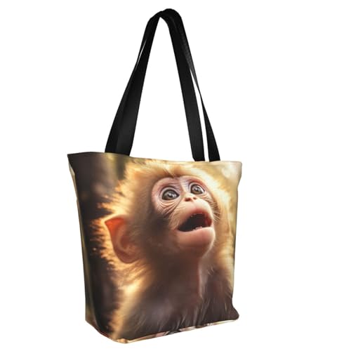 Cute Monkey Print Comfortable Shoulder Bag Summer HandbagTravel Beach Work Daily Use Versatile Carry2
