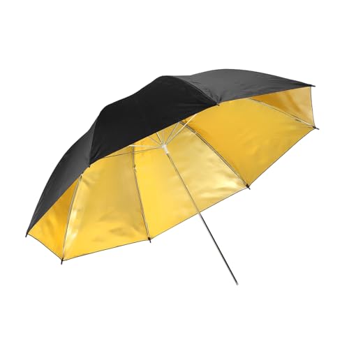 Image of Photography Umbrella Lighting, 43 Inch Dia Parabolic Reflective Umbrella Accessories with Gold Inner, Fits Studio /Photo /Video /Shooting /Flash /Camera, Black