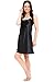 Alexander Del Rossa Womens Satin Nightgown, Long Camisole Chemise, Medium Black (A0766BLKMD)