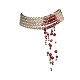 V TOWER White Pearl Necklace Women - Fake Pearl Necklace Aesthetic Gothic Accessories for Women Cost