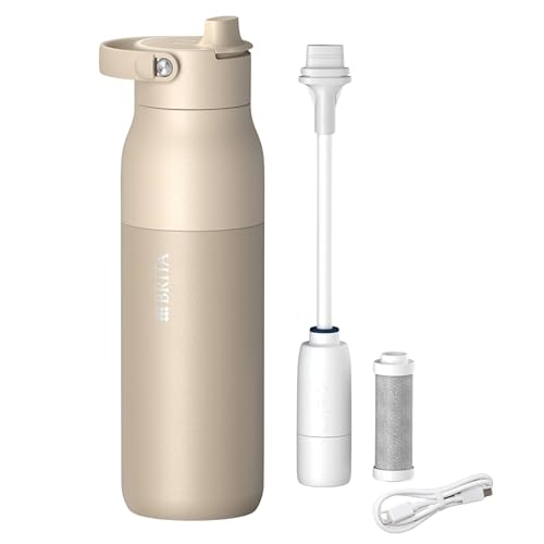 BRITA LARQ iQ Digitale Edelstahl Trinkflasche mit Wasserfilter (1000 ml)