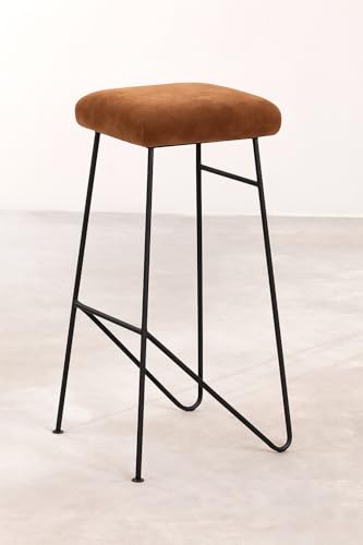 Image of Bar Stool with Metal Legs High Sitting Bar Stool for Kitchen Living Room Metal Counter Stool for Office Hallway Bedroom