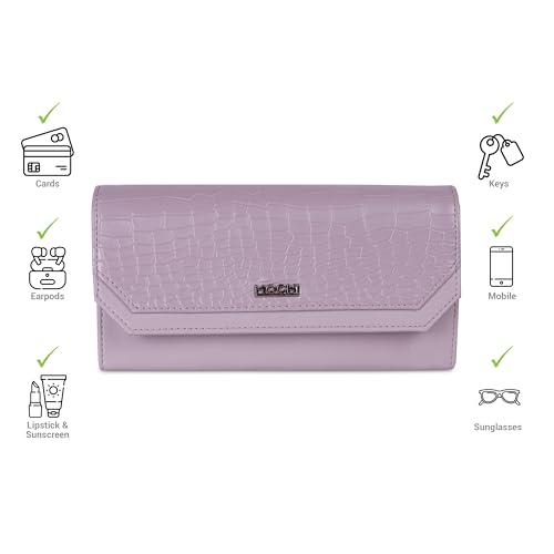 Image of Mochi Women Purple Faux Leather Casual Clutch with Premium Metal Logo (95-134)
