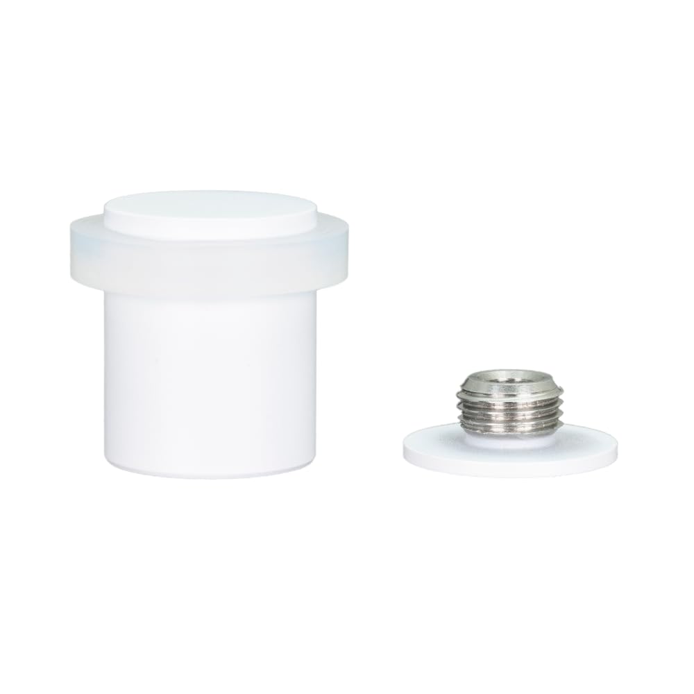Evi Herrajes White Lacquer - White Rubber | Door Stop | Stainless Steel | 24 X 30 Mm | Screwed Base | White Lacquered | Includes Screw + Mounting Plug | Mod. I-199/24X30-Bcbbl