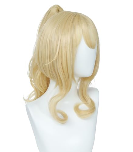 Image of Princess Peach Wig,Ponytail Wig,Bowsette Cosplay,Princess Peach Costume,Wig for Halloween Costumes, Anime Convention Cosplay, and Themed Party Outfits (Light Blonde)