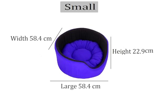 Image of Fluffy's Polyester Luxurious Both Side Soft Dog /Cat Bed (Royal Blue, Small)