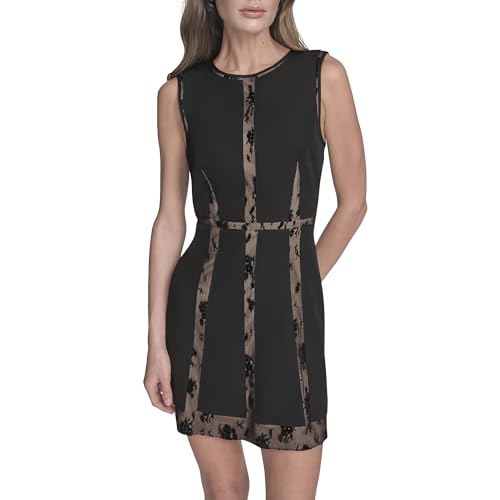 BCBG Womens Sleeveless Jewel Neck Black/Nude 10